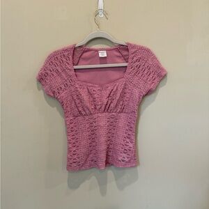 No Boundaries Mauve Lace Blouse